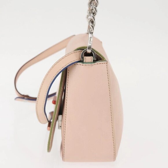 FENDI Trevaget Shoulder Bag Leather 2way Pink Silver Auth 144887 - Picture 6 of 16
